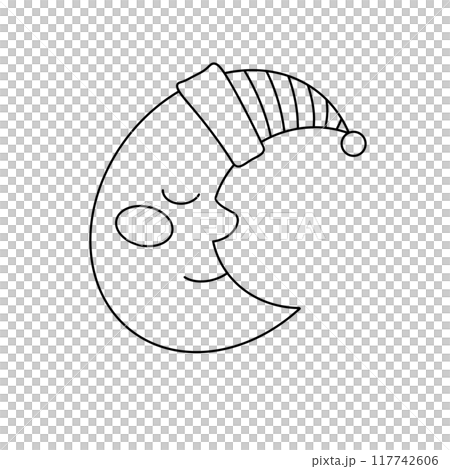 A white circle with a hat on it and a smile A white circle with a hat on it and a smile 117742606