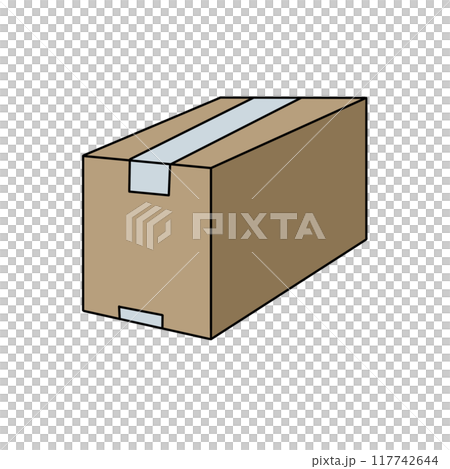 A cardboard box with a white background 117742644