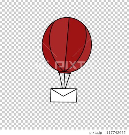 A red balloon with a white envelope on top A red balloon with a white envelope on top 117742655