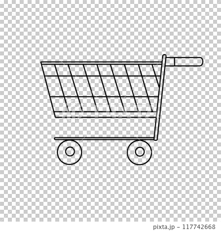 A shopping cart with wheels A shopping cart with wheels 117742668