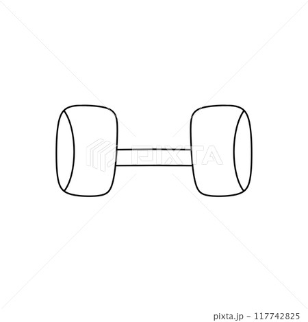 A pair of dumbbells with a white background A pair of dumbbells with a white background 117742825