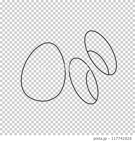 A white egg with two smaller eggs inside it 117742828