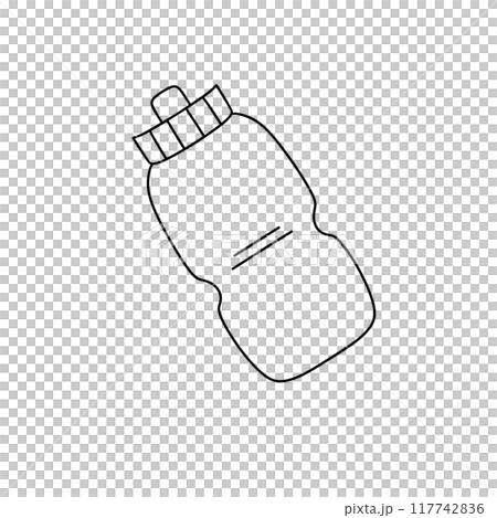 A bottle of water is shown in a white background 117742836