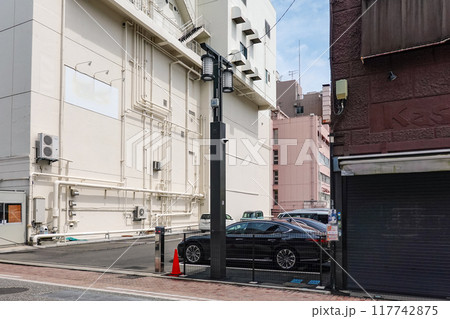 小田原市が小田原城へ向かう商店街に設置したスマートポール(神奈川県小田原市) 小田原市が小田原城へ向かう商店街に設置したスマートポール(神奈川県小田原市) 117742875