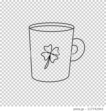 A white mug with a shamrock on it A white mug with a shamrock on it 117742943