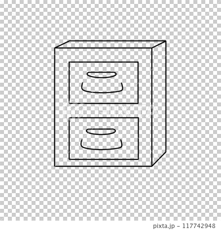 A white box with two drawers A white box with two drawers 117742948