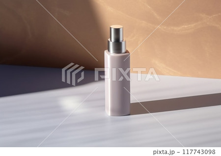 Elegant White Pump Bottle on Subtle Background 117743098