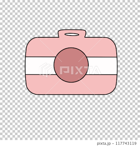 A pink camera with a white stripe 117743119