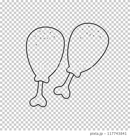 Two chicken legs are shown in a white background 117743841