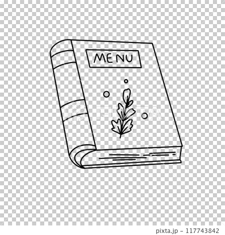 A book with a menu on the cover 117743842