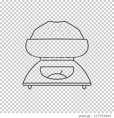 A scale with a bowl on top of it 117743843