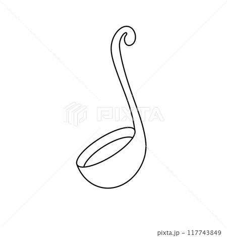 A white spoon with a black handle A white spoon with a black handle 117743849