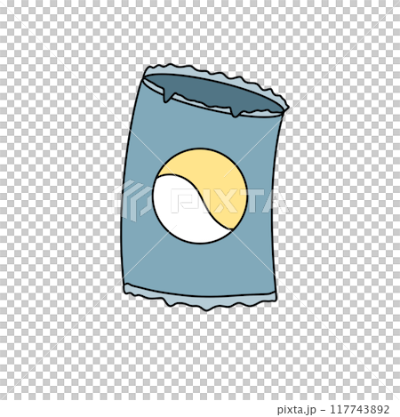 A blue bag with a yellow circle on it A blue bag with a yellow circle on it 117743892