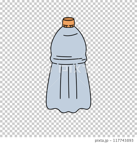 A bottle of water is drawn in a cartoon style A bottle of water is drawn in a cartoon style 117743893
