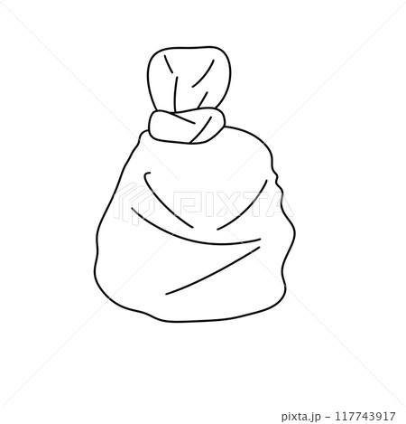 A white bag with a rope tied to it 117743917