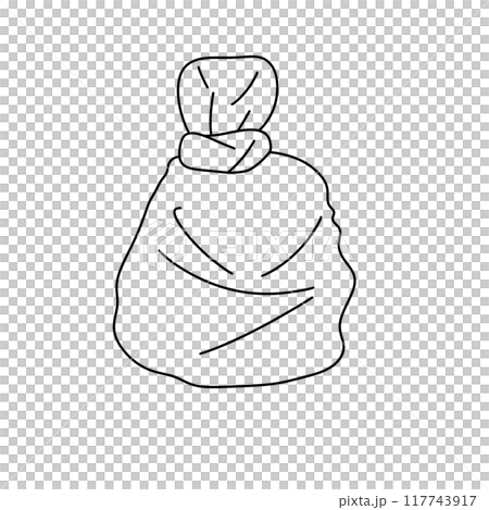 A white bag with a rope tied to it 117743917