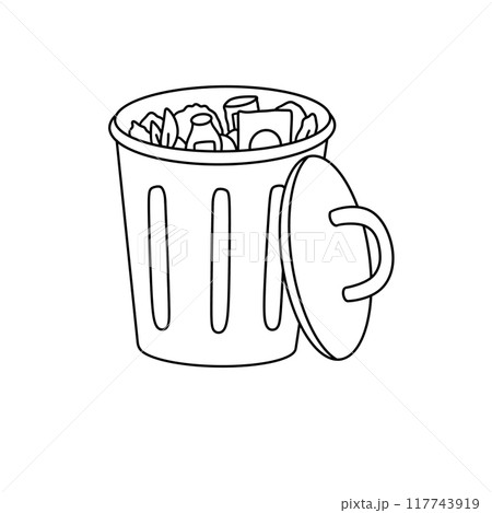 A trash can with a lid on top 117743919