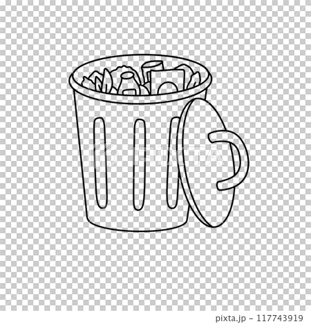A trash can with a lid on top 117743919