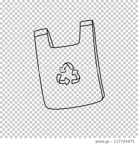 A plastic bag with a recycle symbol on it 117743975