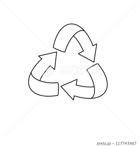A white circle with three arrows pointing in...のイラスト素材 [117743987] - PIXTA