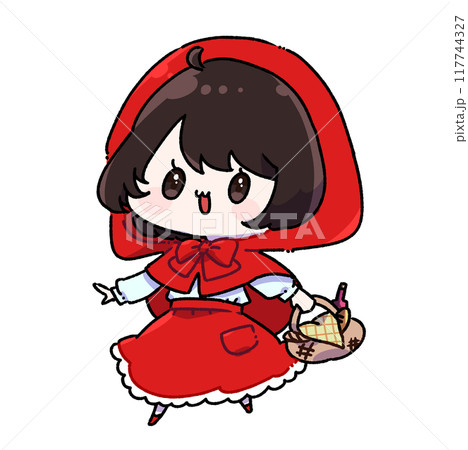 赤い頭巾をかぶった女の子 117744327