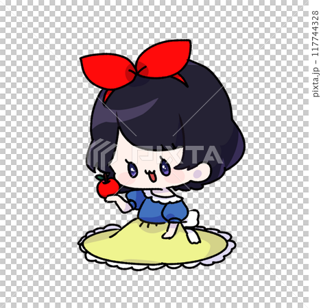 Girl with red ribbon Girl with red ribbon 117744328