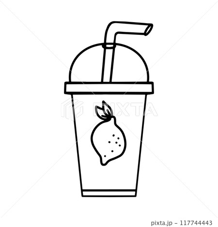 Lemonade milkshake icon, cold drink, soda drink, ice chocolate drink icon doodle 117744443