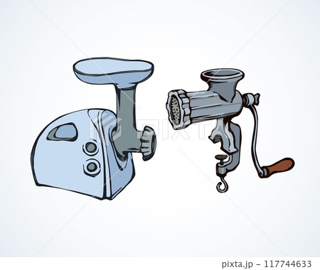Meat grinder. Vector drawing 117744633