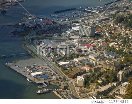 Aerial View of Downtown Juneau, Alaska 117744853