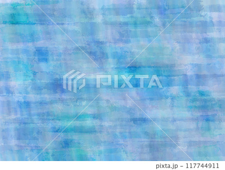水彩風の手描き風の背景素材（青） 117744911