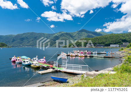 《山梨県》河口湖・初夏の湖畔の風景 117745201
