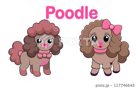 Poodle dog vector art illustration and cute look Poodle dog vector art illustration and cute look 117746648