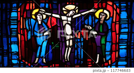 Stained glass window in the parish church of St. Stephen in Wasseralfingen, Germany Stained glass window in the parish church of St. Stephen in Wasseralfingen, Germany 117746683