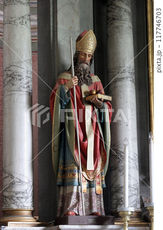 Saint Nicholas, statue on the altar of Saint Elijah church in Lipnik, Croatia Saint Nicholas, statue on the altar of Saint Elijah church in Lipnik, Croatia 117746703