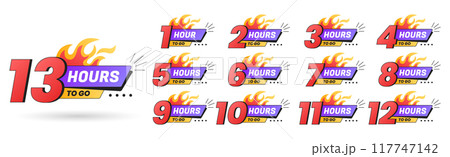 Urgency countdown timer numbers of hours to go, last offer badges Urgency countdown timer numbers of hours to go, last offer badges 117747142