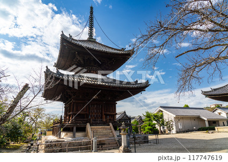 上之太子　叡福寺　秋晴れの多宝塔　大阪府南河内郡太子町 117747619