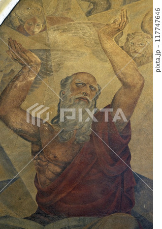 Prophet Ezekiel, fresco in the church of St. Mark in Zagreb, Croatia Prophet Ezekiel, fresco in the church of St. Mark in Zagreb, Croatia 117747646