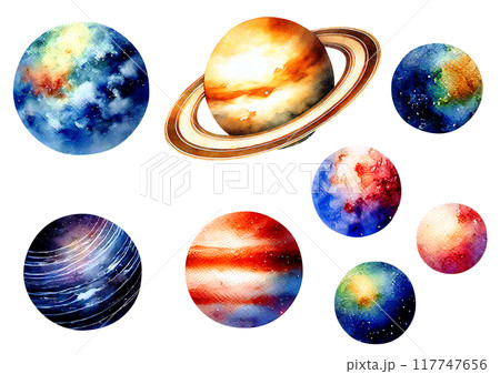 惑星のイラストセット 惑星のイラストセット 117747656