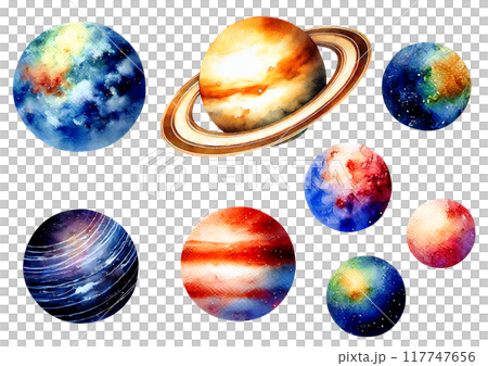惑星のイラストセット 惑星のイラストセット 117747656