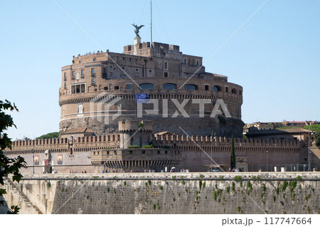 The Mausoleum of Hadrian, usually known as the Castel Sant'Angelo in Rome, Italy 117747664