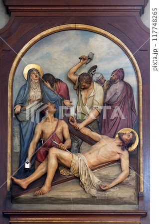 11th Stations of the Cross, Crucifixion, Basilica of the Sacred Heart of Jesus in Zagreb, Croatia 11th Stations of the Cross, Crucifixion, Basilica of the Sacred Heart of Jesus in Zagreb, Croatia 117748265