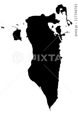 Bahrain Silhouette of a Australia Country land Map Bahrain Silhouette of a Australia Country land Map 117748783