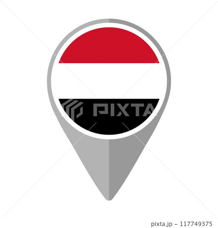 Yemen Flag on Location Pin Yemen Flag on Location Pin 117749375