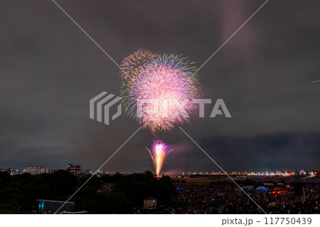 《東京都》江戸川(市川)花火大会・江戸川区から撮影 117750439