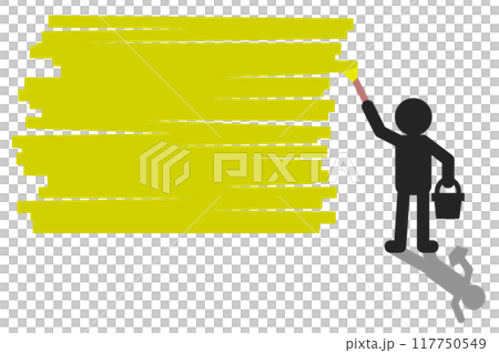 油性ペンキを塗って塗り潰す人物のイラスト 油性ペンキを塗って塗り潰す人物のイラスト 117750549