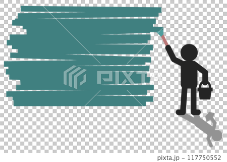 Illustration of a person painting and filling in oil paint 117750552