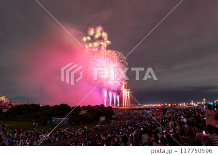 《東京都》江戸川(市川)花火大会・江戸川区から撮影 117750596
