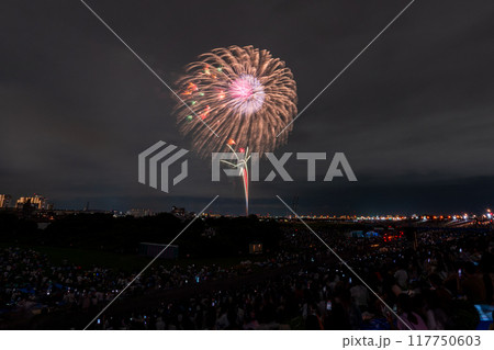 《東京都》江戸川(市川)花火大会・江戸川区から撮影 117750603