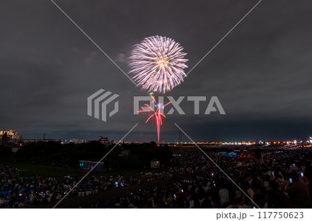 《東京都》江戸川(市川)花火大会・江戸川区から撮影 117750623