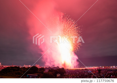 《東京都》江戸川(市川)花火大会・江戸川区から撮影 117750676